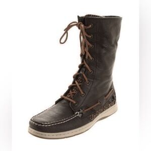 Sperry Topsider Ladyfish Boat Shoe Size 8 Fold Over Brown Leather